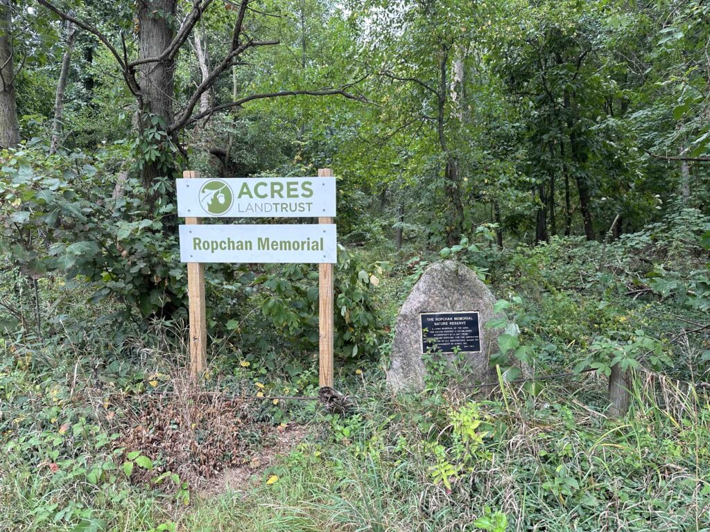 Ropchan Memorial Nature Reserve sign