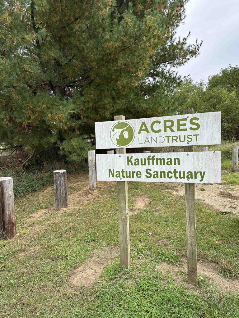 Kauffman Nature Sanctuary sign
