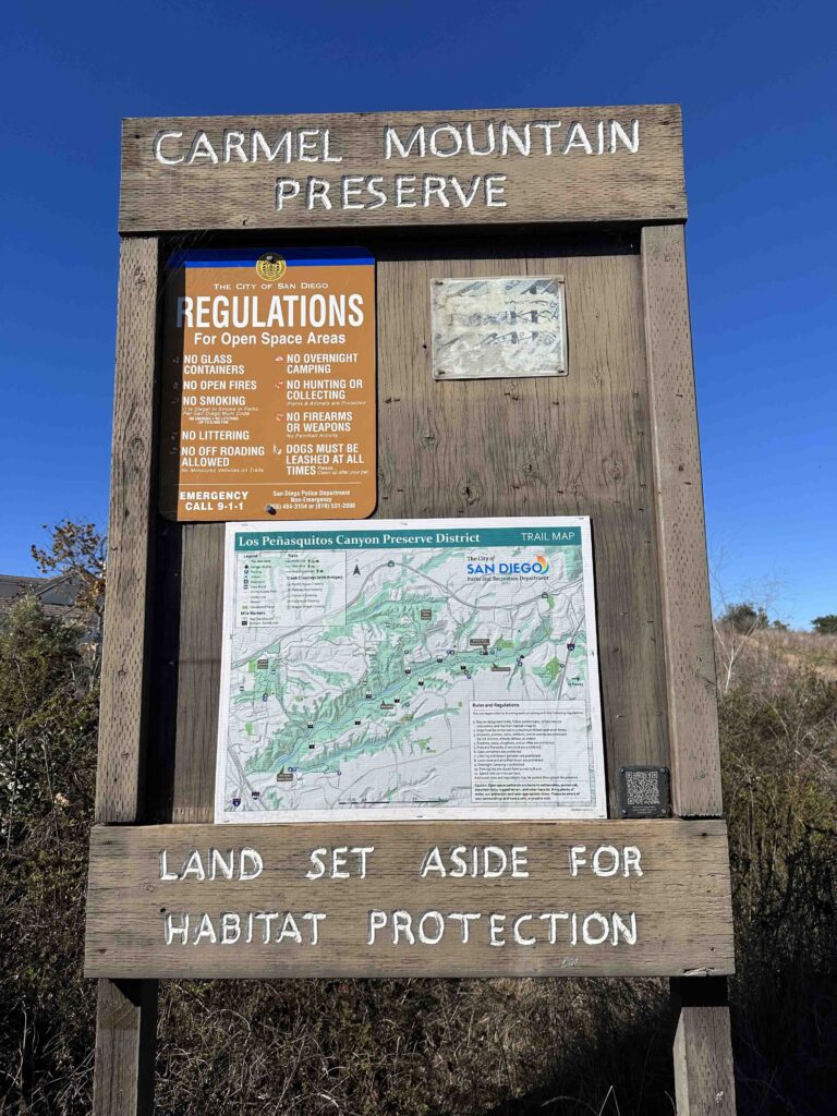 Carmel Mountain Preserve sign