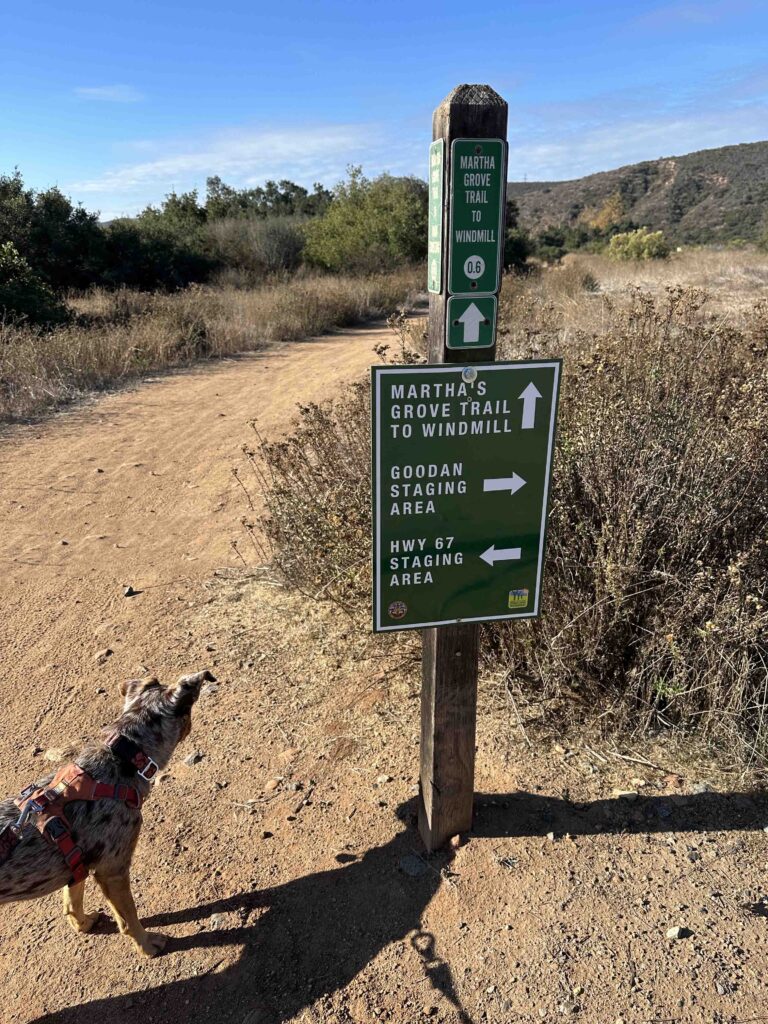 sign for Martha's Grove Trail and other trails