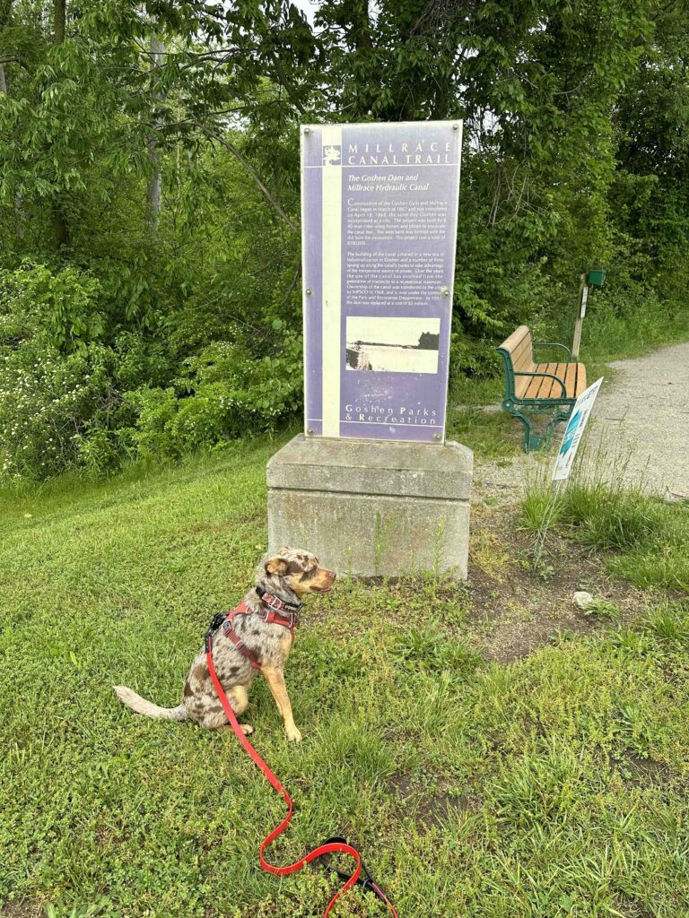 Mill Race Canal trail sign
