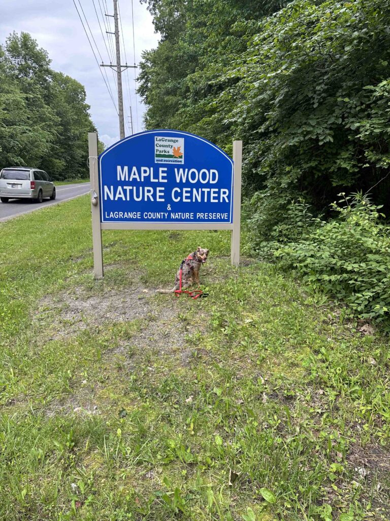 Maple Wood Nature Center sign