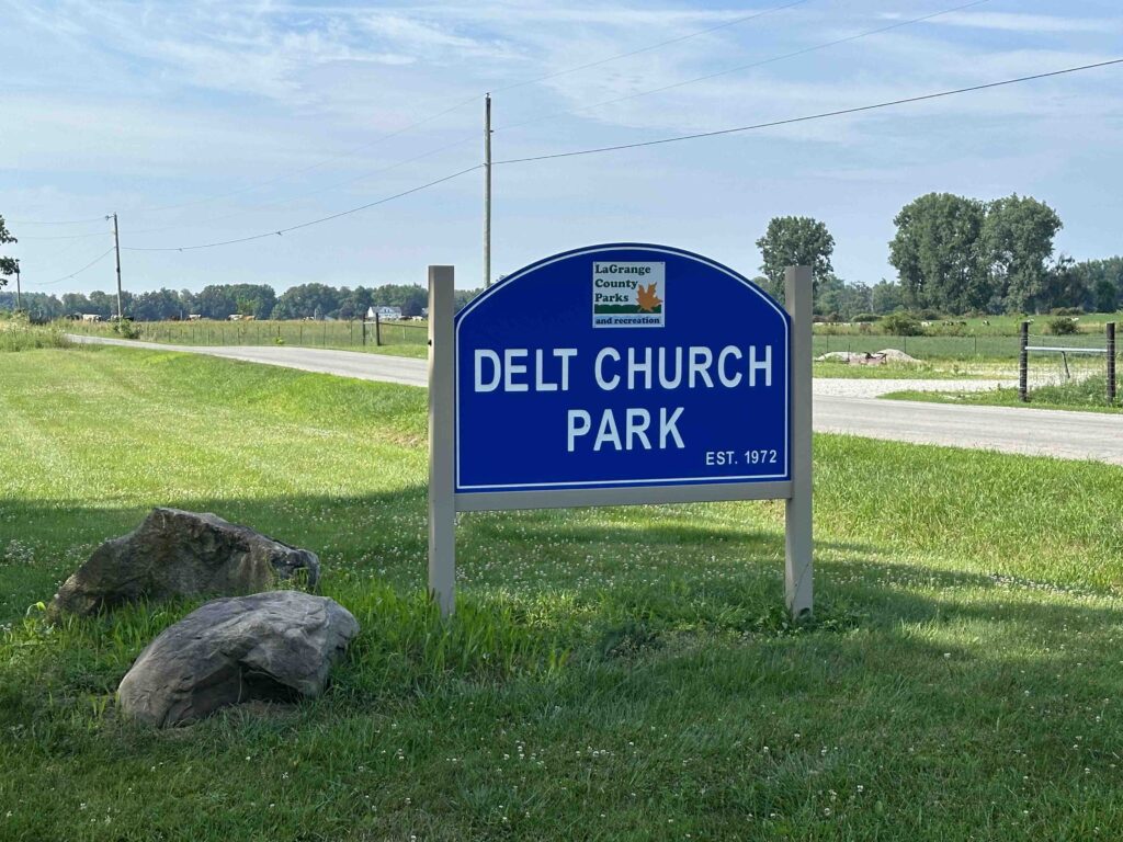 Delt Church Park sign