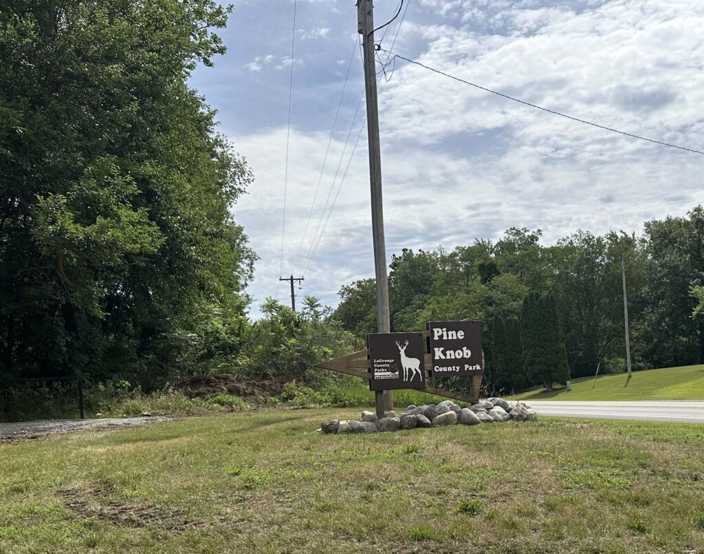 Pine Knob County Park entrance sign