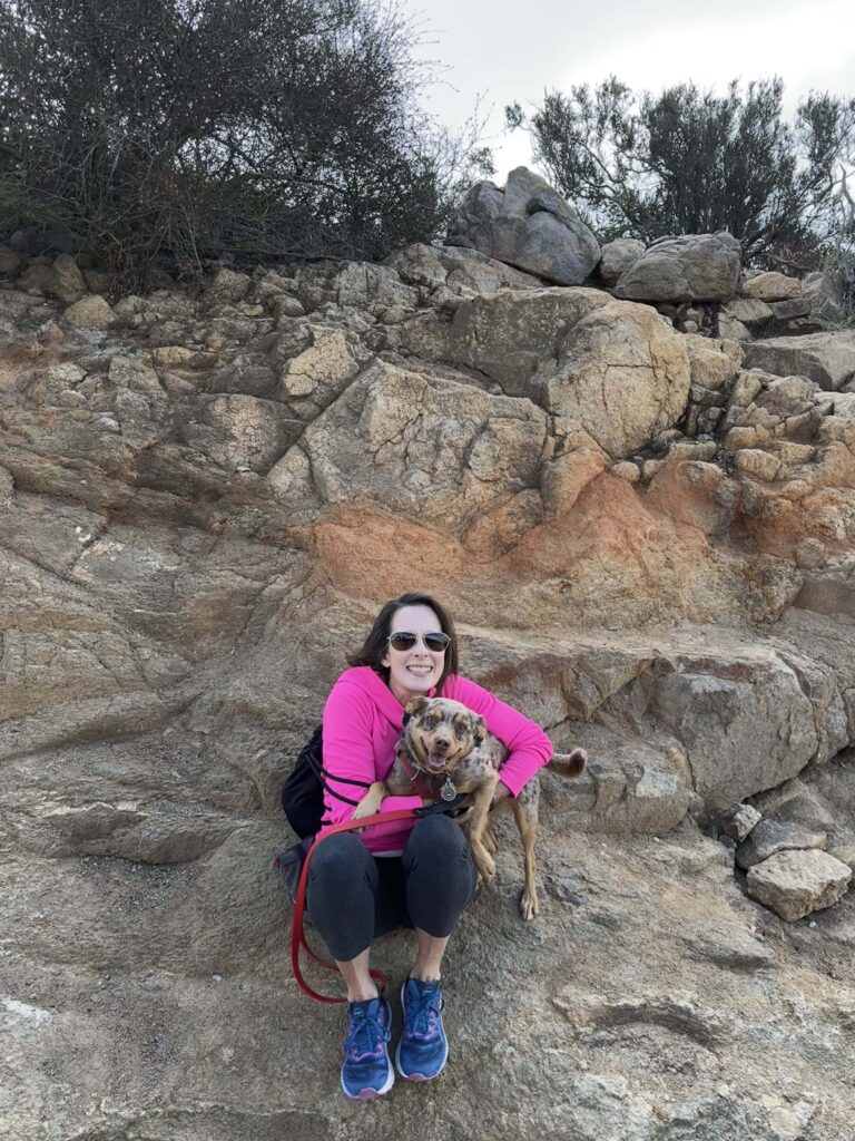 Andie and Sunny at the Cowles Mountain summit