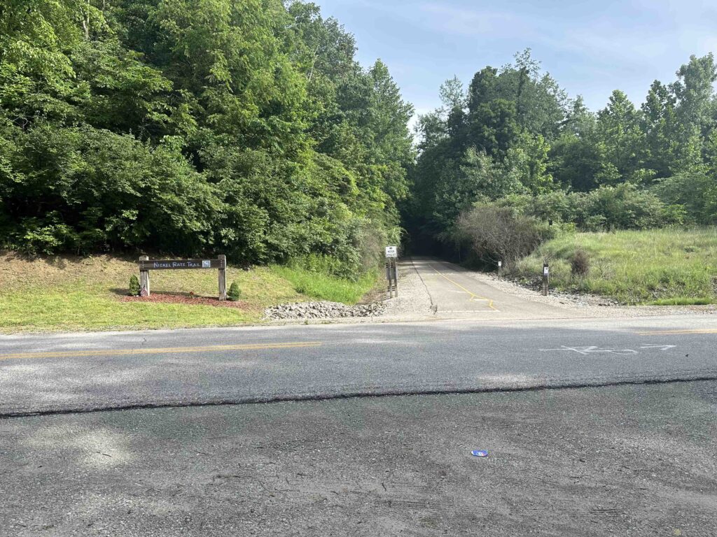 View of the Nickel Plate Trail from the Peru, IN parking area