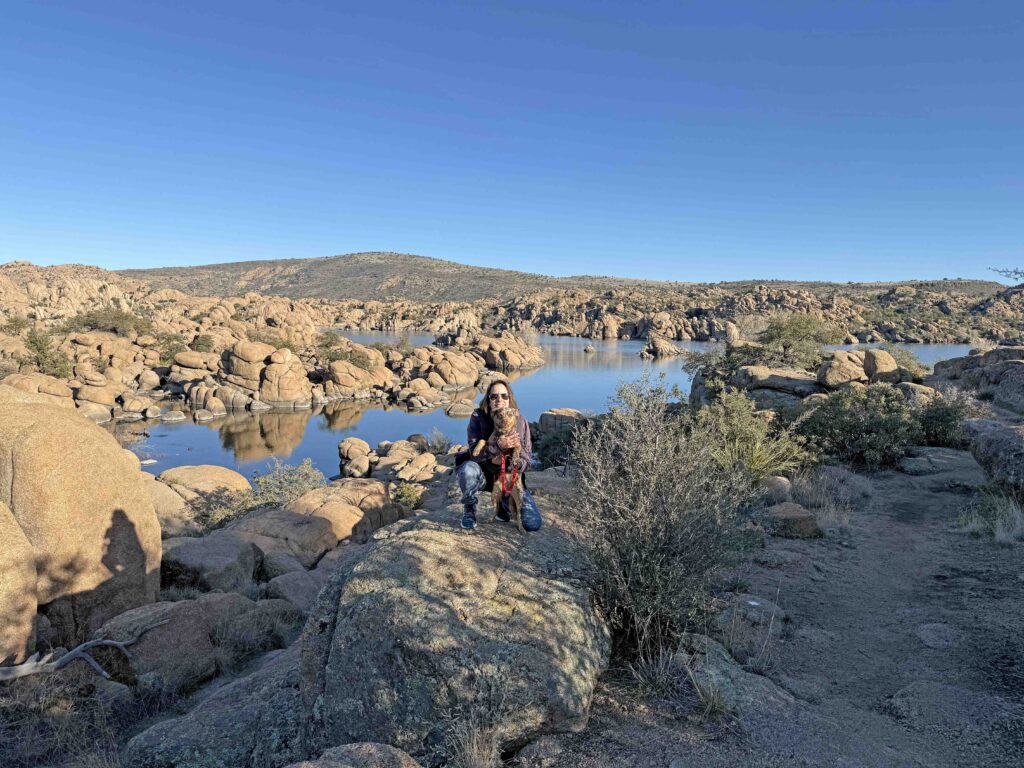Sunny and Andie at Watson Lake Park in Prescott Arizona
