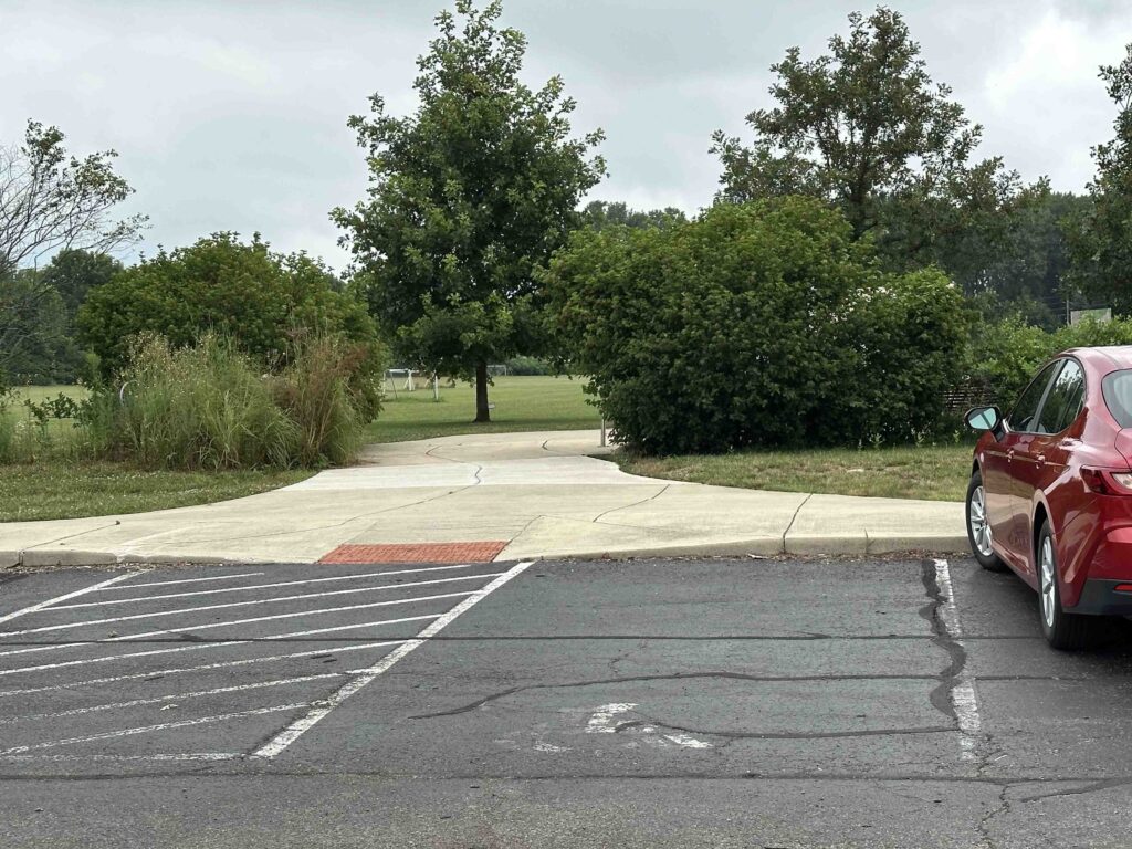 entrance to the Wilbur Wright Trail from the Henry County YMCA