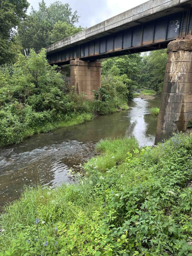 Train trestle over Big Blue River