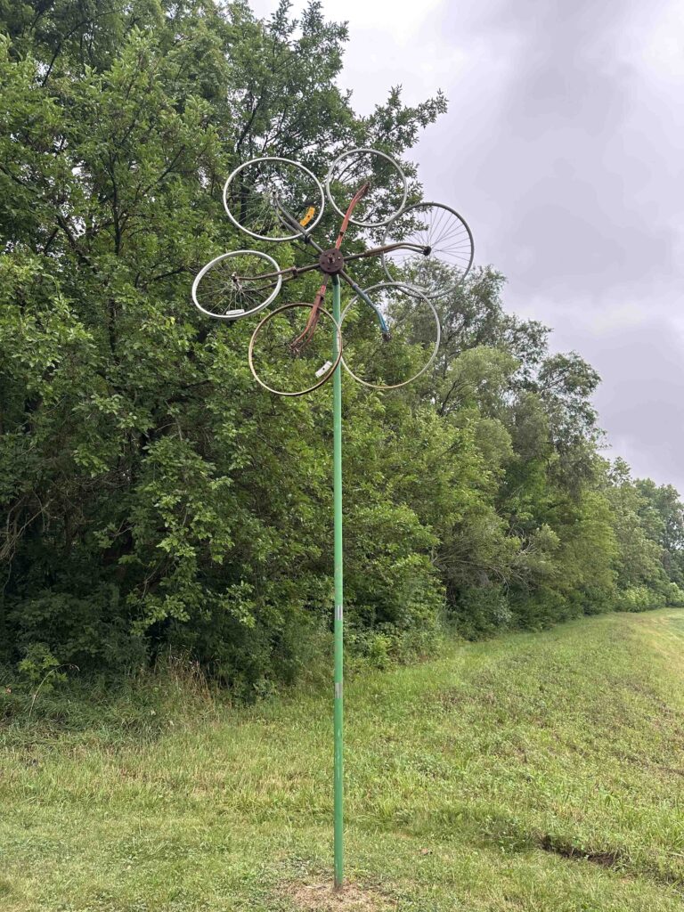 bike artwork on the trail