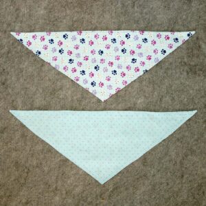 Fabric Bandana – Blue Gingham Paws