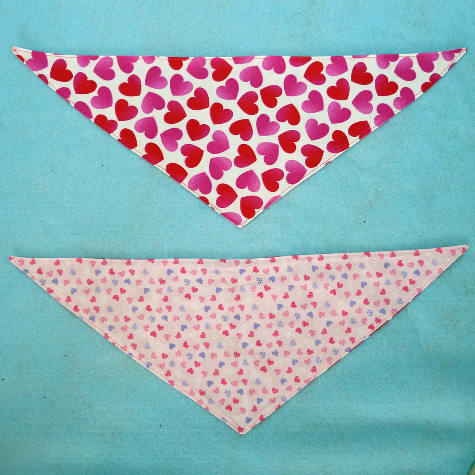 Fabric Bandana - Hearts on White - Image 2