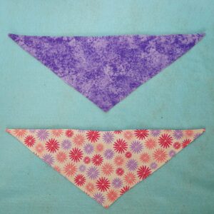 Fabric Bandana – Purple Butterflies & Flowers