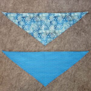 Fabric Bandana – Snowflakes on Blue