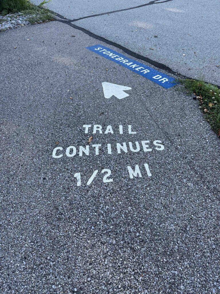 sign indicating the trail continues