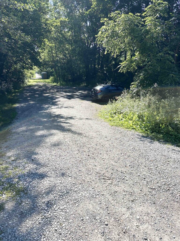 Parking area and entrance to trail