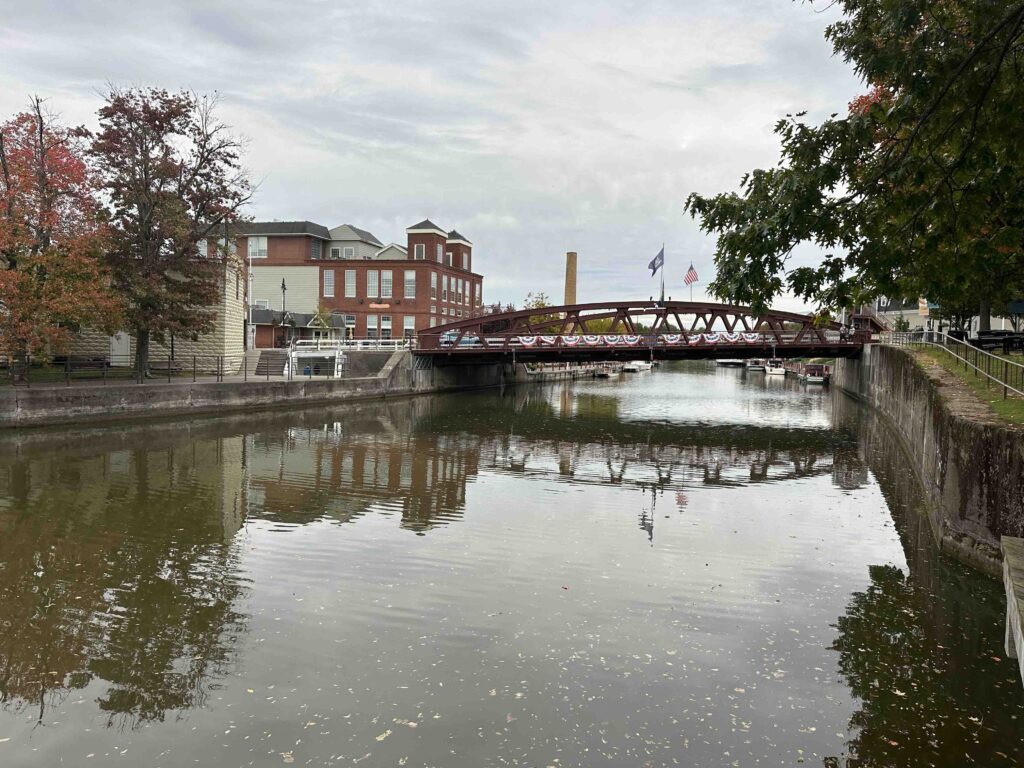 Erie Canal lift bridge in Fairport, NY
