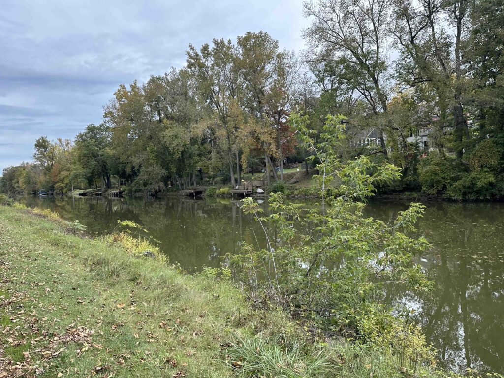 along the canal